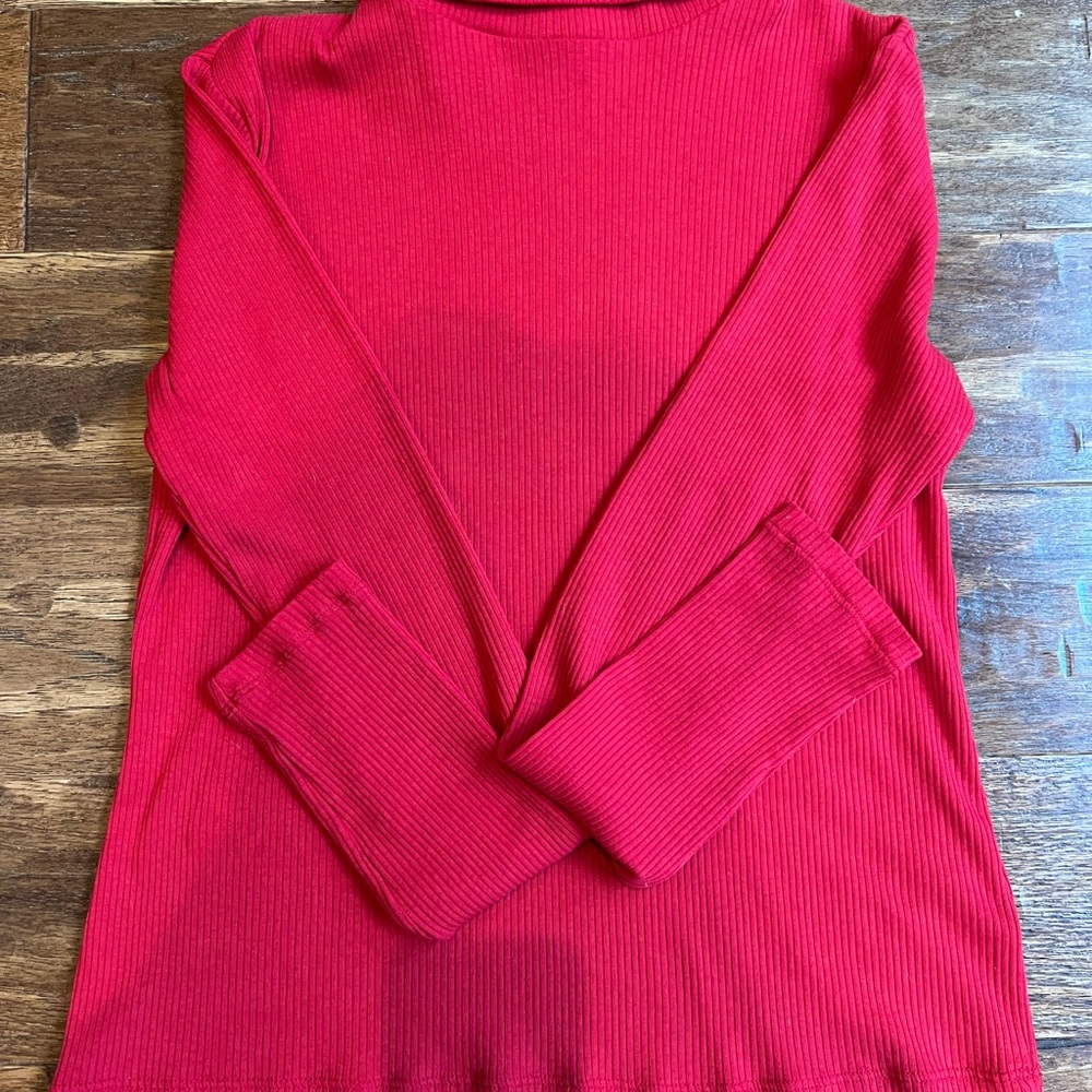 Old Navy Vibrant Red Ribbed Turtleneck